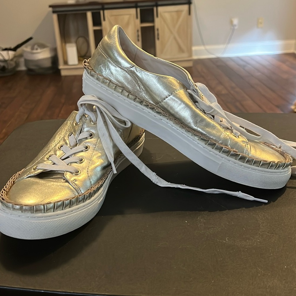 Womens gold “40” Paul & Joe sister genuine leather